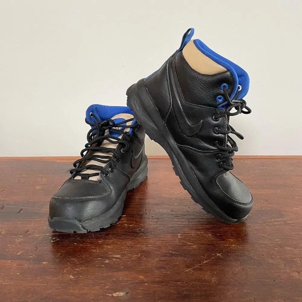 Big Kid's Nike Manoa‎ LTR Black/Black-Sesame-Game Royal (BQ5372 003) Sz-6.5